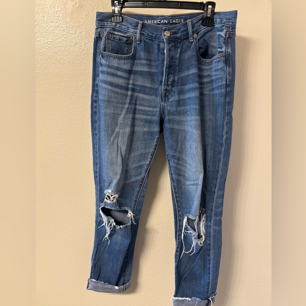 American Eagle Outfitters Ripped Blue Skinny Jeans